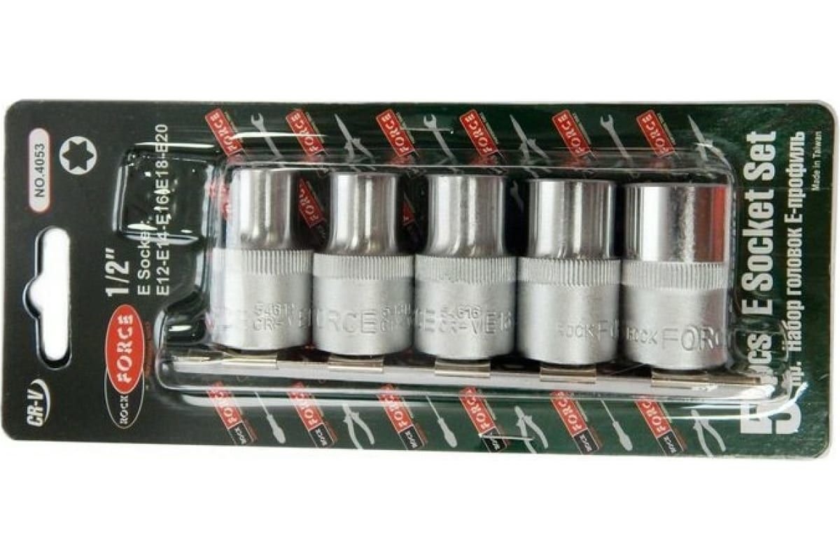 

Набор головок 1/2DR звездочка (5 шт; Е12-20) ROCKFORCE RF-4053