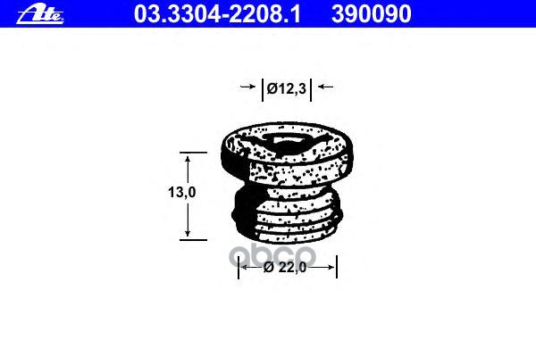 Кольцо Уплотнительное Тормозной Системы Bmw/Mb/Gm/Opel/Vag/12,3x22x13mm Ate 03.3304-2208.1