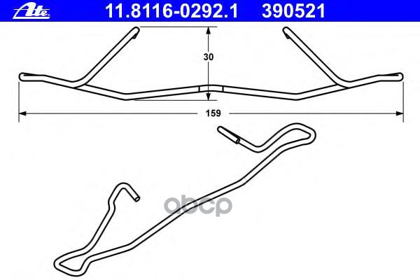 

Пружина Крепления Торм. Колодок Opel Astra/Vectra/Zafira 5 42 531 Ate^11.8116-0292.1 Ate а