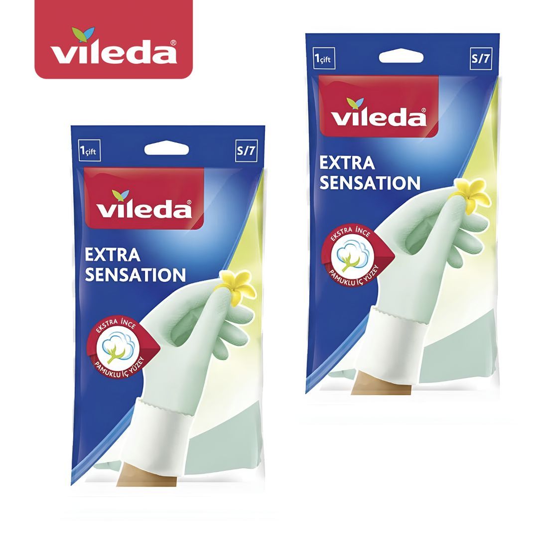 

Перчатки для уборки Vileda Extra Sensation 167396-2ММ, Зеленый, Extra Sensation