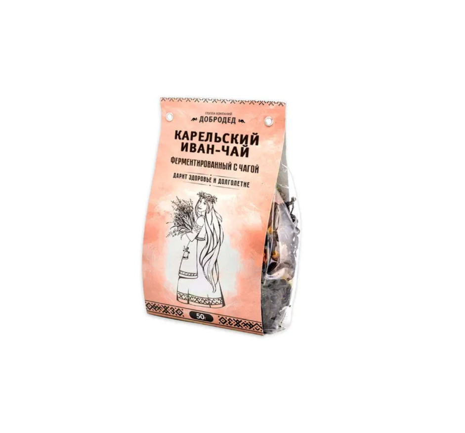 Иван-Чай листовой ДоброДед ферментированный с чагой, 50 г