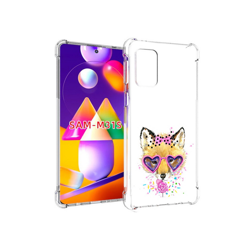 

Чехол MyPads Tocco для Samsung Galaxy M31s лисенок с бантиком (PT152186.489.441), Прозрачный, Tocco
