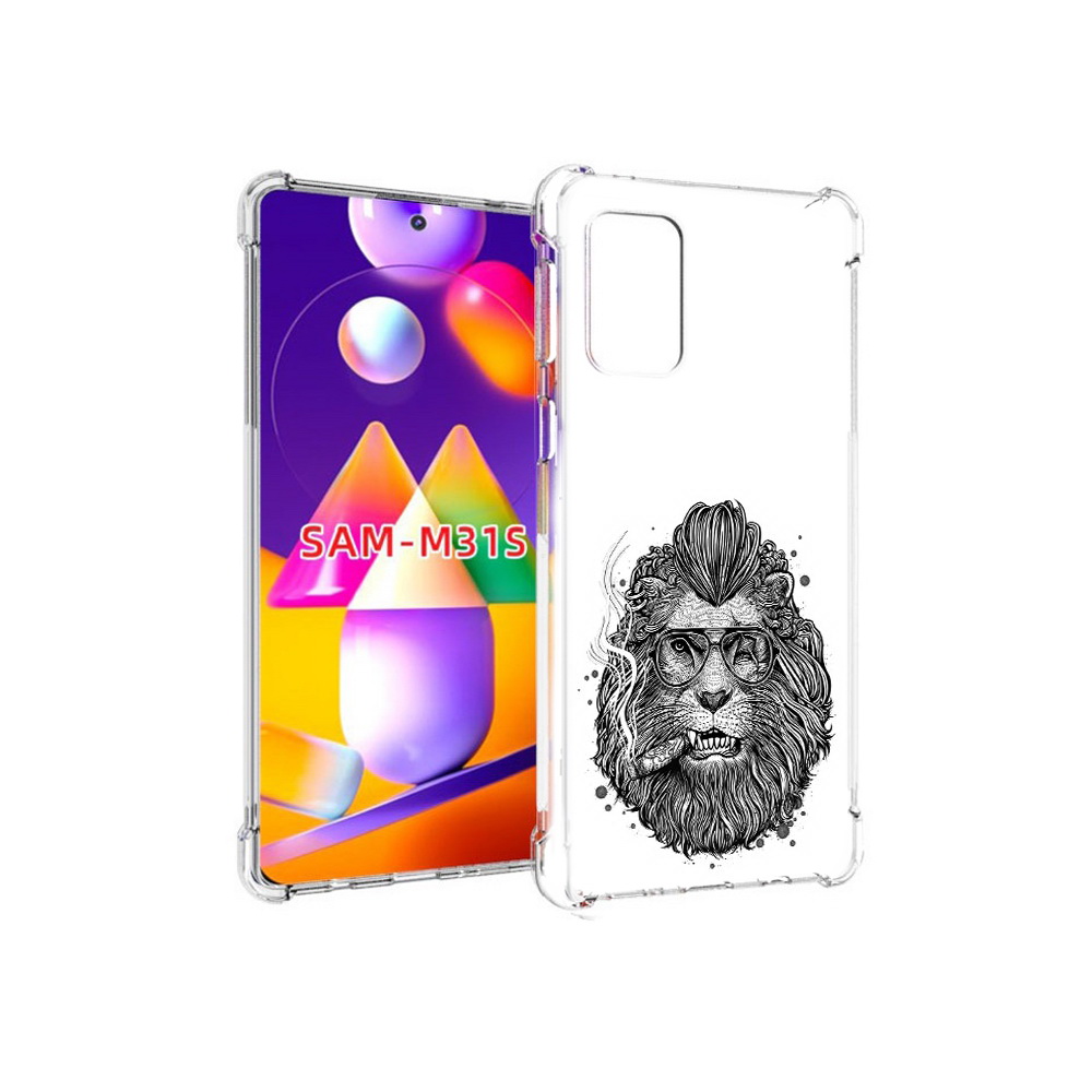 

Чехол MyPads Tocco для Samsung Galaxy M31s курящий лев (PT152186.489.432), Прозрачный, Tocco