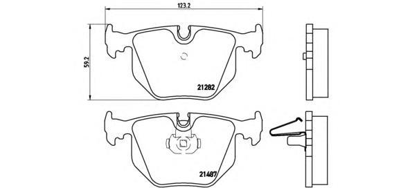 

Тормозные колодки brembo задние дисковые для BMW E38, E46 1995- P06020