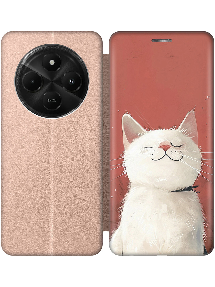 

Чехол-книжка на Xiaomi Redmi 14C / Poco C75 с принтом "Гордый котик" золотой, Золотистый;белый;красный, 786715712