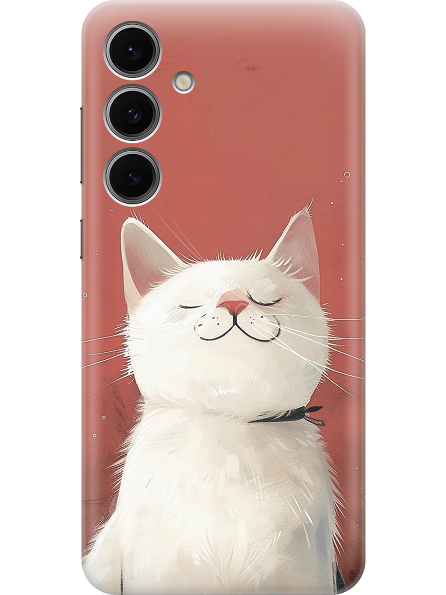 

Силиконовый чехол на Samsung Galaxy S24 FE с принтом "Гордый котик", Прозрачный;белый;красный, 786718112