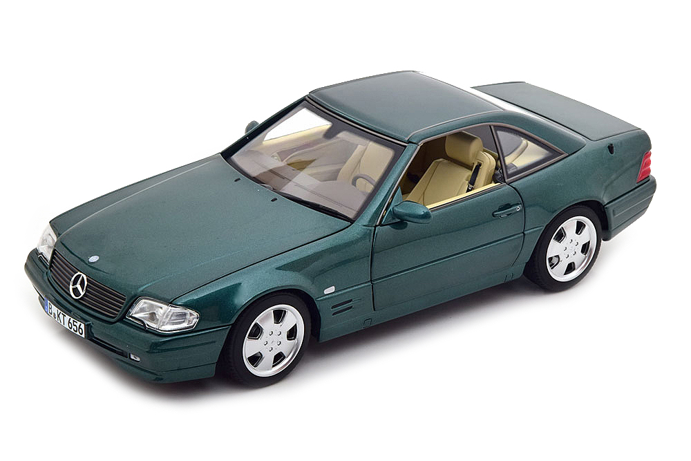 

Mercedes W129 500 sl R129 roadster (with removable hardtop) 1999 dark green metallic / мер, Зеленый
