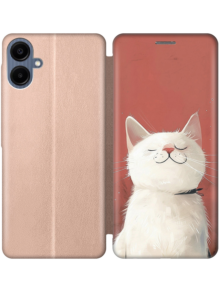 

Чехол-книжка на Samsung Galaxy A06 с принтом "Гордый котик" золотой, Золотистый;белый;красный, 786717512