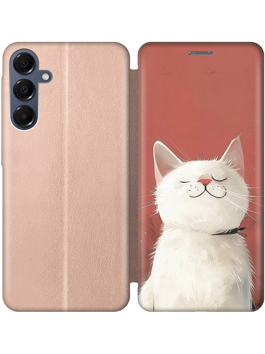 

Чехол-книжка на Samsung Galaxy A16 с принтом "Гордый котик" золотой, Золотистый;белый;красный, 786721712