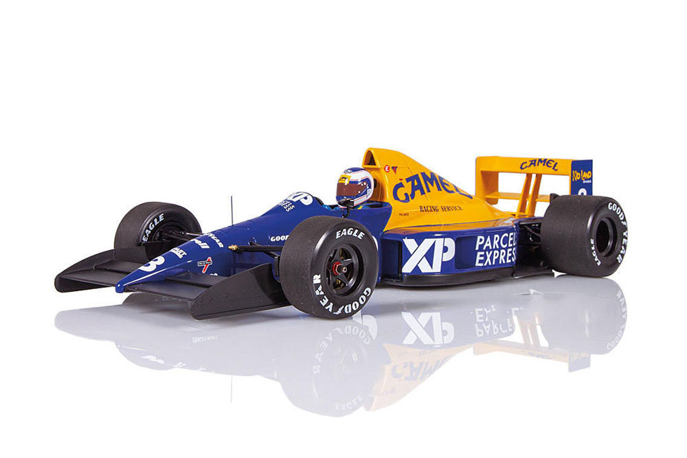 

Модель коллекционная MINICHAMPS Tyrrell ford 018 jonathan palmer french gp 1989, Синий;желтый