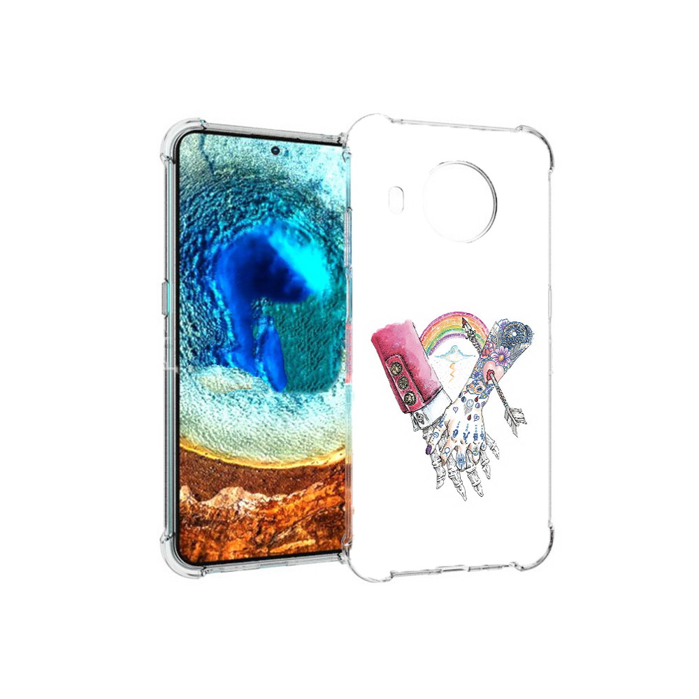

Чехол MyPads Tocco для Nokia X20 абстракция руки в татуировках (PT159436.101.212), Прозрачный, Tocco