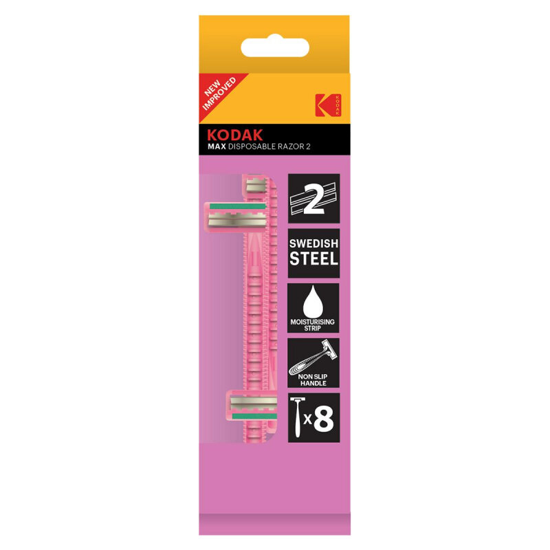 

Бритва Kodak Disposable Razor MAX 2 одноразовая розовая 8 шт.