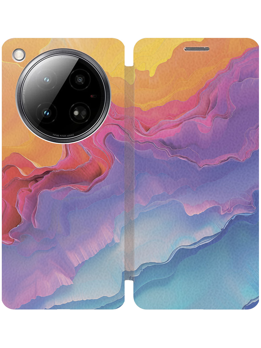 

Чехол-книжка на Infinix Zero 40 4G с принтом "Цветной мрамор" золотой, Золотистый;голубой;желтый;розовый, 786722331