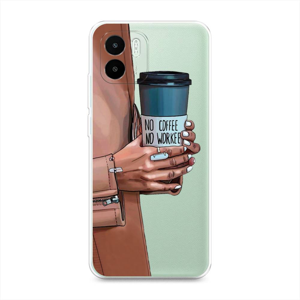 

Чехол Awog на Redmi A1 / Редми A1 "No coffee", Коричневый;серый