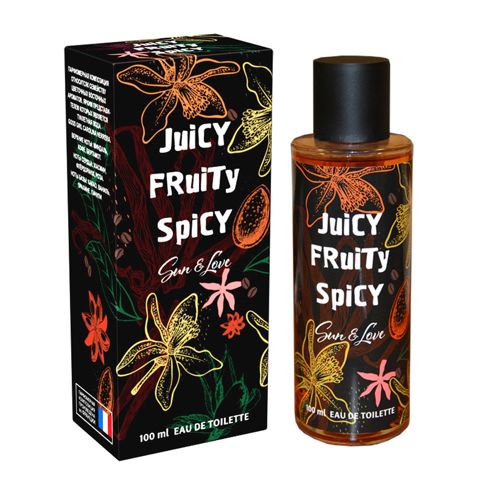 Купить Туалетная вода женская Juicy Fruity Spicy Sun & Love, 100 мл 7688614, Juicy Fruity Spicy Sun & Love Woman, 100 мл, Parfum Delta