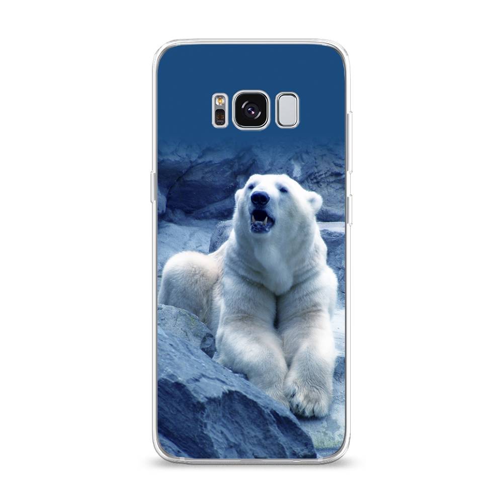 

Чехол на Samsung Galaxy S8 "Белый медведь", Голубой;белый, 24750-1