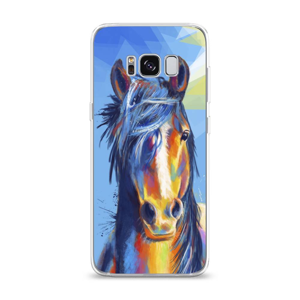 

Чехол на Samsung Galaxy S8 "Лошадь арт 3", Голубой;желтый;синий, 24750-1