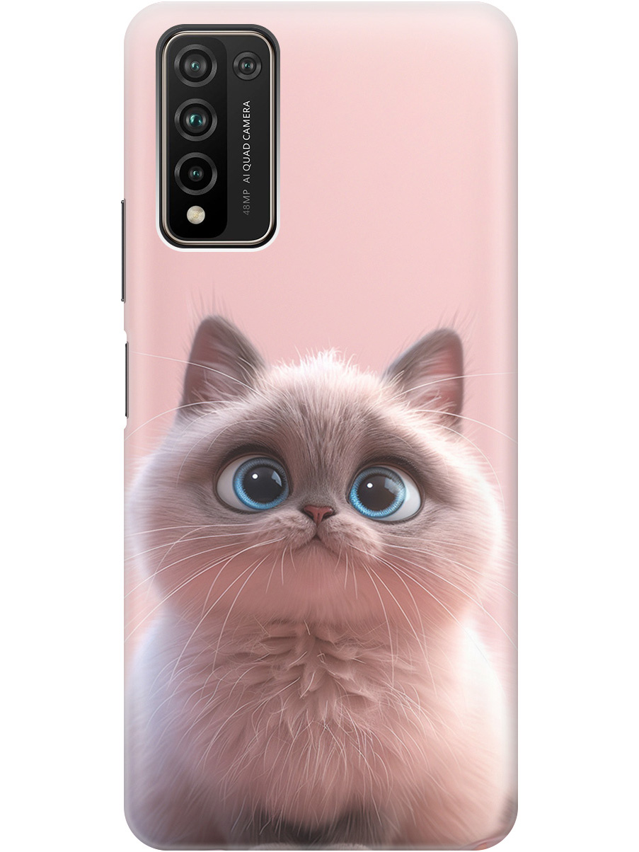 

Силиконовый чехол на Honor 10x Lite с принтом "Милейший котик", Прозрачный;розовый;серый, 723565511