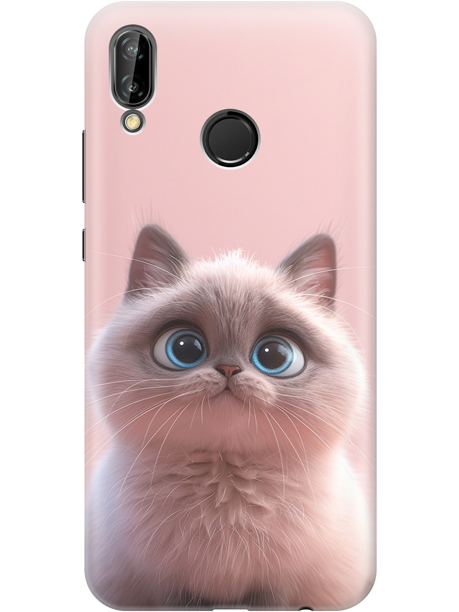 

Силиконовый чехол на Huawei P20 Lite / Nova 3e с принтом "Милейший котик", Прозрачный;розовый;серый, 717614211