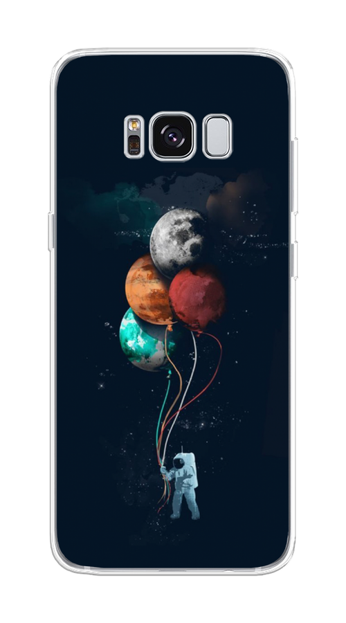 

Чехол на Samsung Galaxy S8 "Космонавт с шариками", Разноцветный, 24750-4