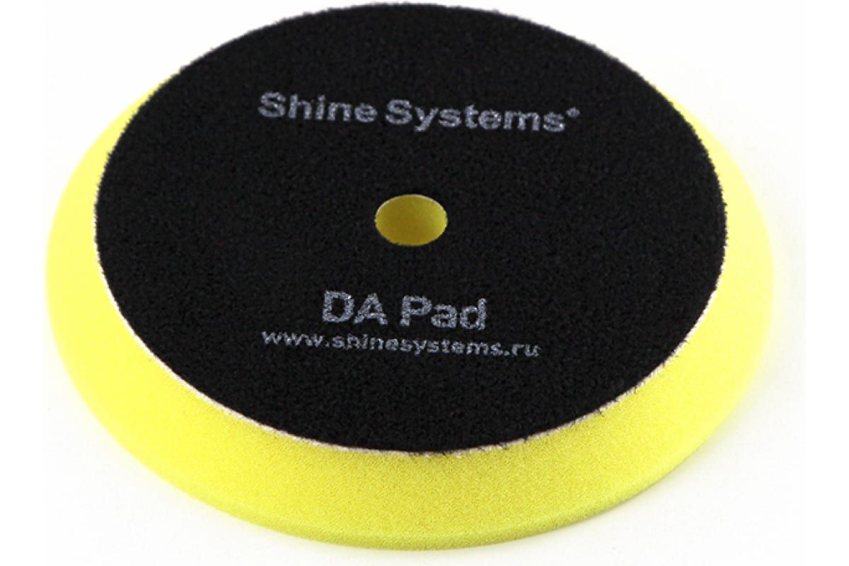 Полировальный круг антиголограммный DA Foam Pad Yellow 130 мм, желтый Shine systems SS560