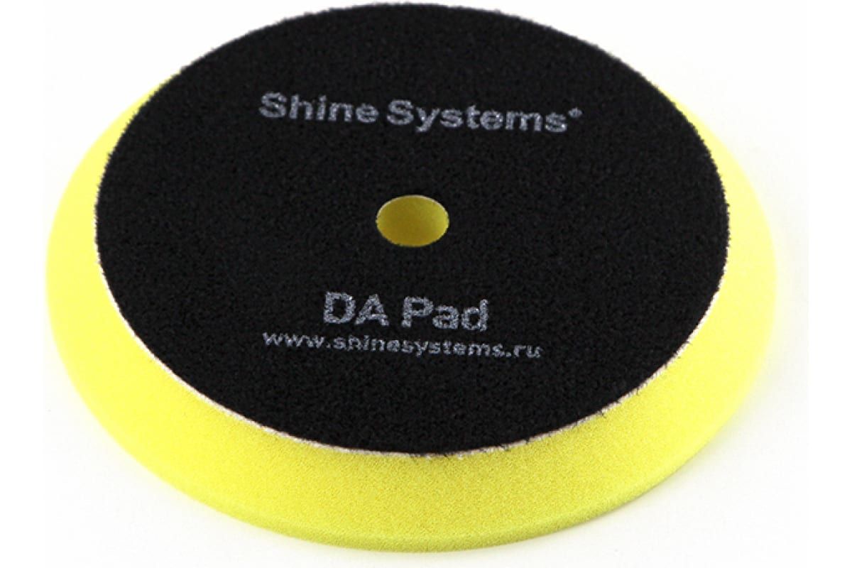 фото Полировальный круг антиголограммный da foam pad yellow 130 мм, желтый shine systems ss560