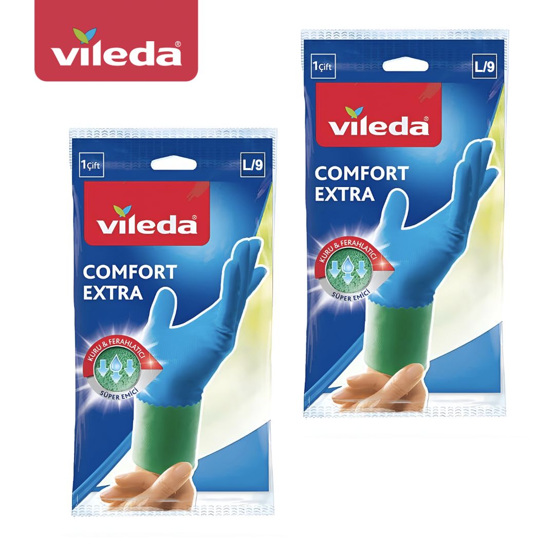 

Перчатки для уборки Vileda  2 пары, Синий, Comfort & Care_146264-2