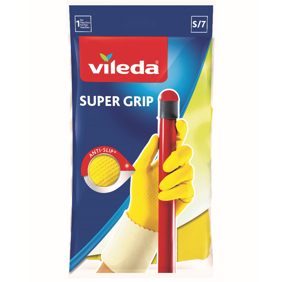 

Перчатки для уборки Vileda S, Желтый, SUPER GRIP_146095