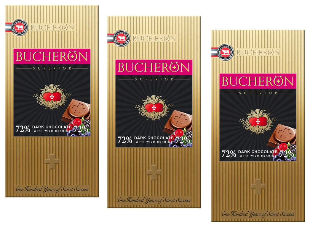 

Горький шоколад Bucheron Superior с лесными ягодами, 3 шт по 100 г, SUPERIOR