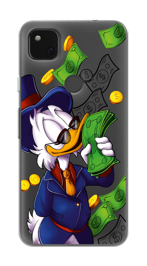 

Чехол на Google Pixel 4A "Scrooge McDuck with Money", Синий;зеленый;белый, 270650-6