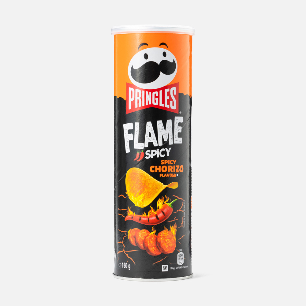 Чипсы Pringles Flame Spicy острые колбаски Чоризо, 160 г