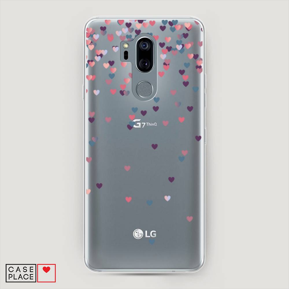 

Чехол на LG G7 ThinQ "Посыпка сердечки", Розовый;фиолетовый, 83450-3