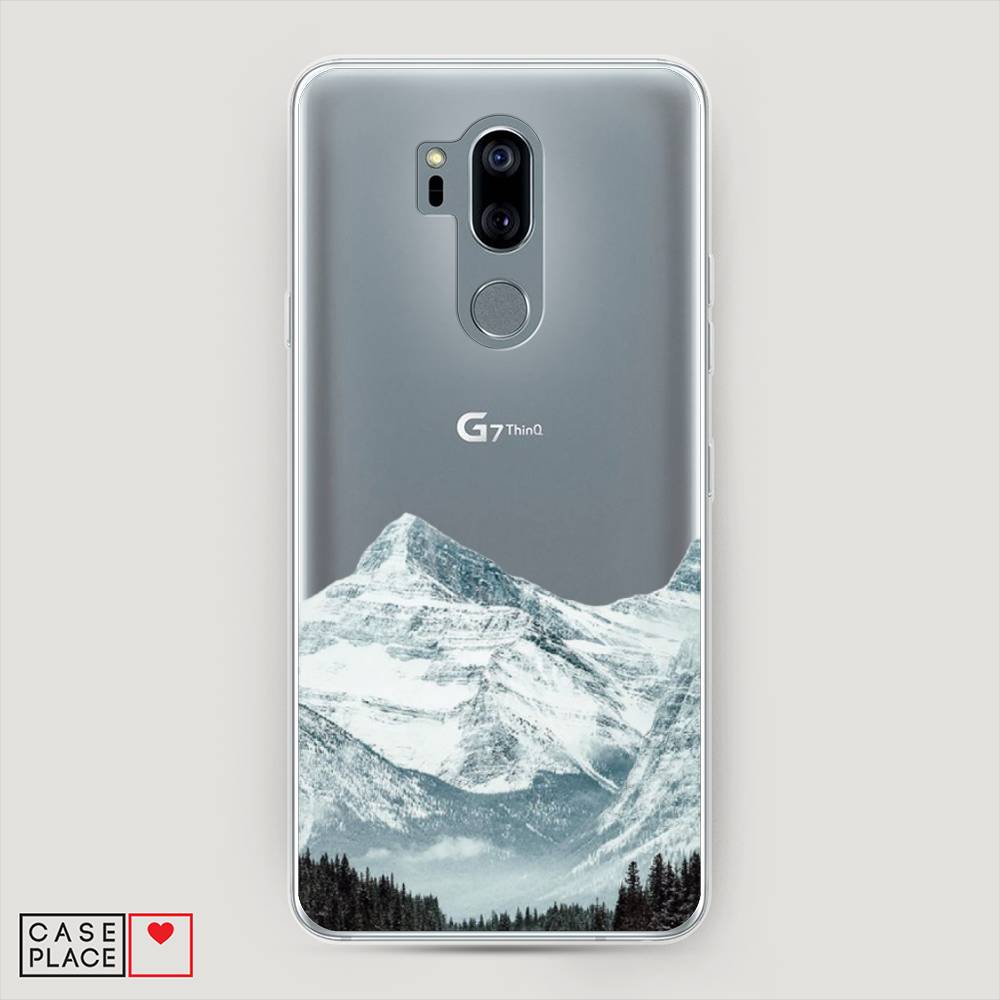 

Чехол на LG G7 ThinQ "Горы арт 1", Белый;зеленый, 83450-2