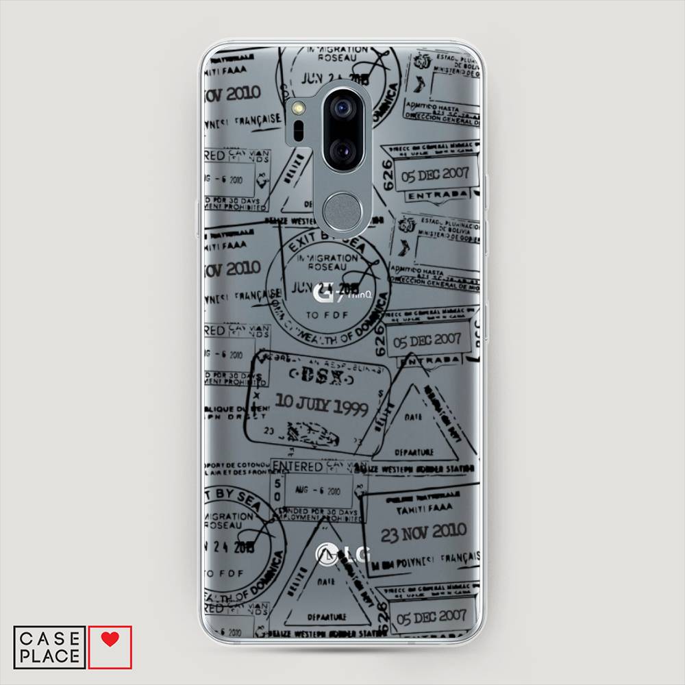 

Чехол на LG G7 ThinQ "Visa stamps 2", Белый;черный;серый, 83450-2