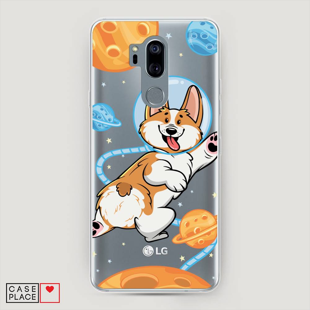 

Чехол на LG G7 ThinQ "Корги-космонавт", Голубой;бежевый;белый, 83450-1