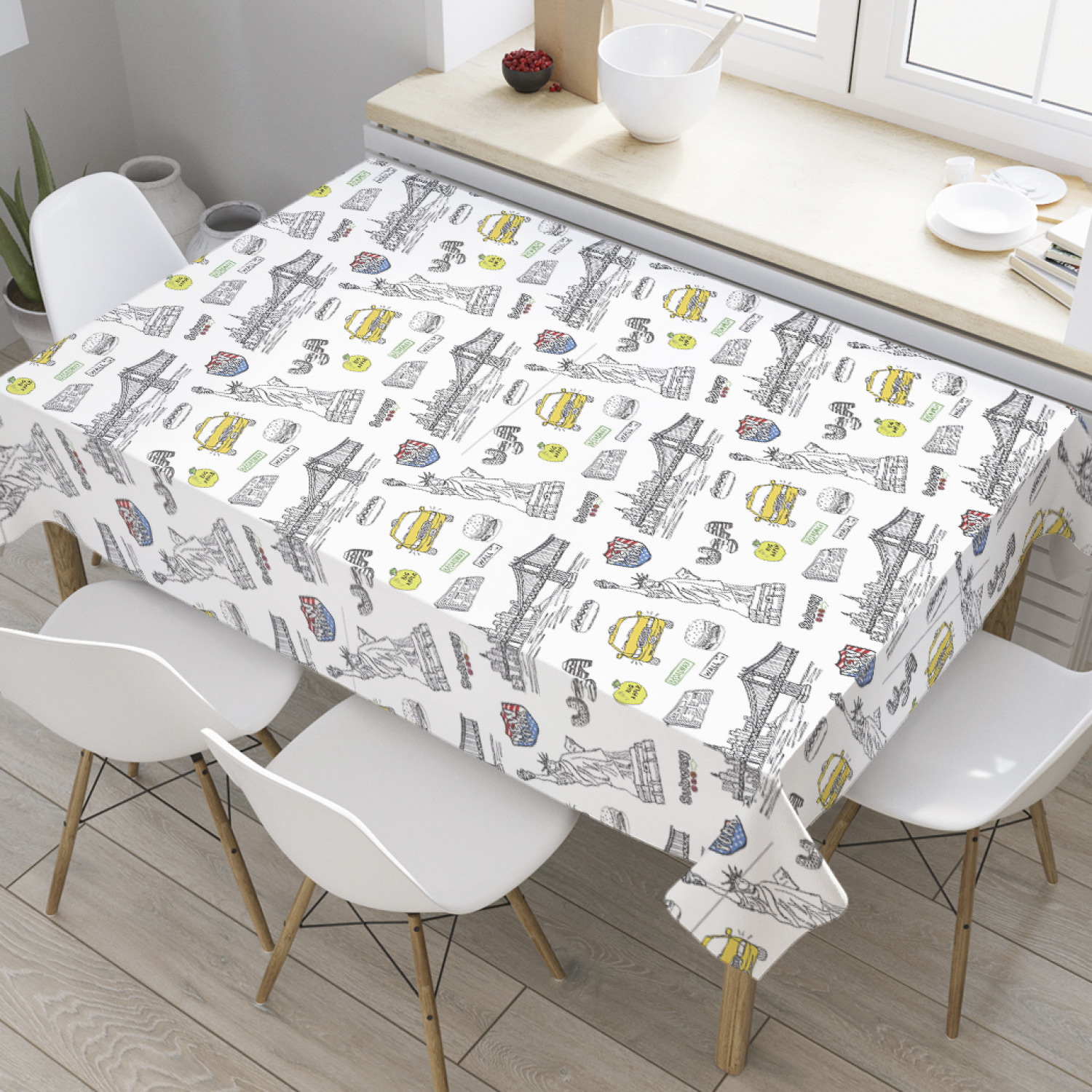 

Скатерть прямоугольная JoyArty "Символы Нью-Йорка" из оксфорда, 120x145 см, Символы Нью-Йорка