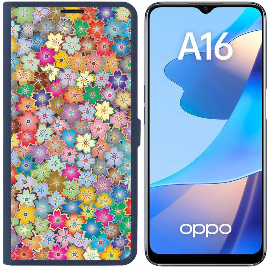 Чехол-книжка Eco Book для Oppo A16 Цветочный паттерн 4