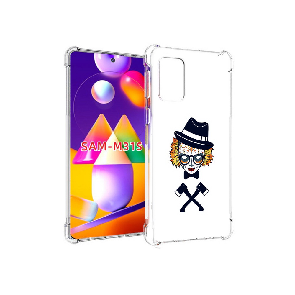 

Чехол MyPads Tocco для Samsung Galaxy M31s девушка в маске с топорами рисунок, Прозрачный, Tocco
