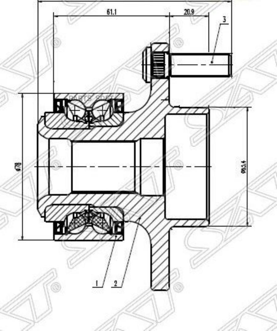 

Ступичный узел перед FORD C-MAX/FOCUS II 03- 1шт