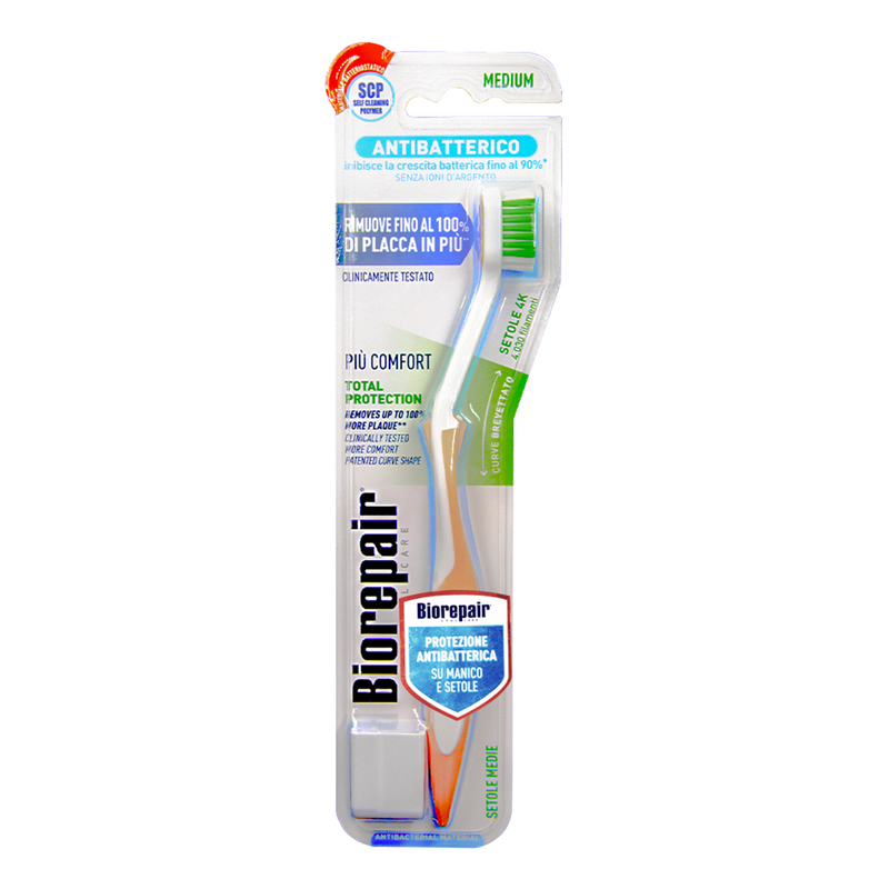 

Зубная щетка Biorepair CURVE Protezione Totale средней жесткости, персиковый