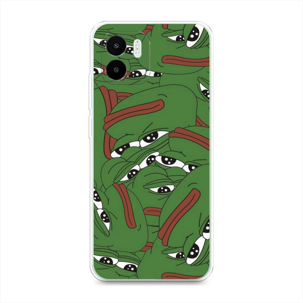 

Чехол Awog на Redmi A1 / Редми A1 "Печальный frog", Зеленый;белый