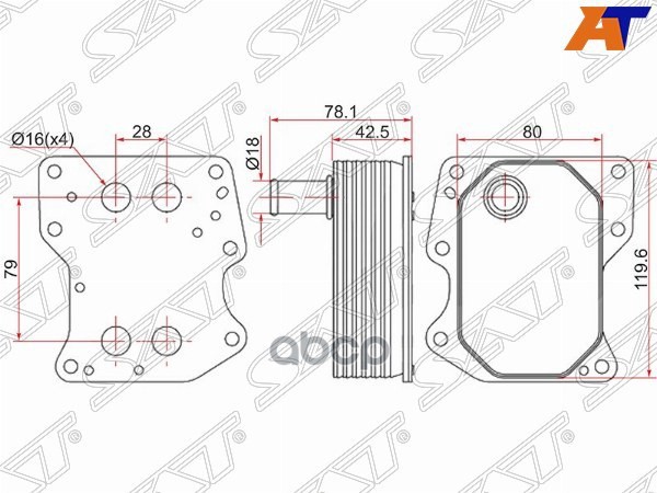 

Радиатор Масляный Ford Transit 06-/Transit 13- Sat Арт. St-1372757