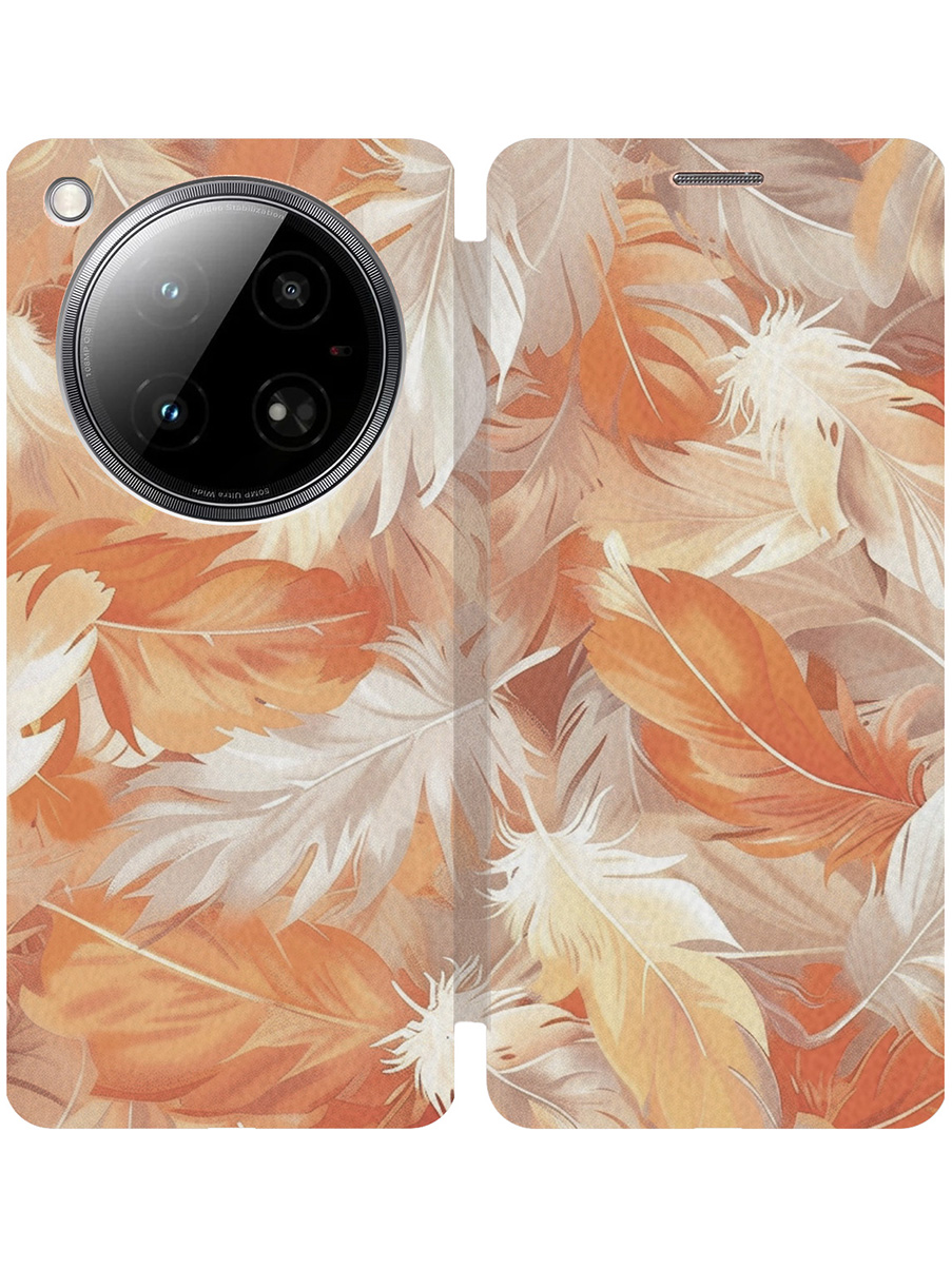 

Чехол-книжка на Infinix Zero 40 4G с принтом "Бело-оранжевые перья" золотой, Золотистый;белый;оранжевый, 786722312