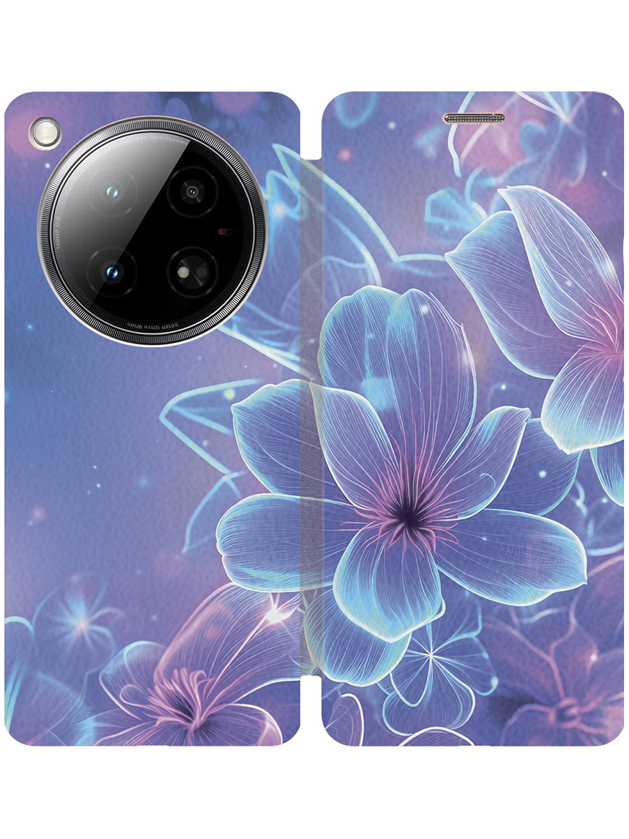 

Чехол-книжка на Infinix Zero 40 4G с принтом "Неоновые лилии" золотой, Золотистый;фиолетовый, 786722323