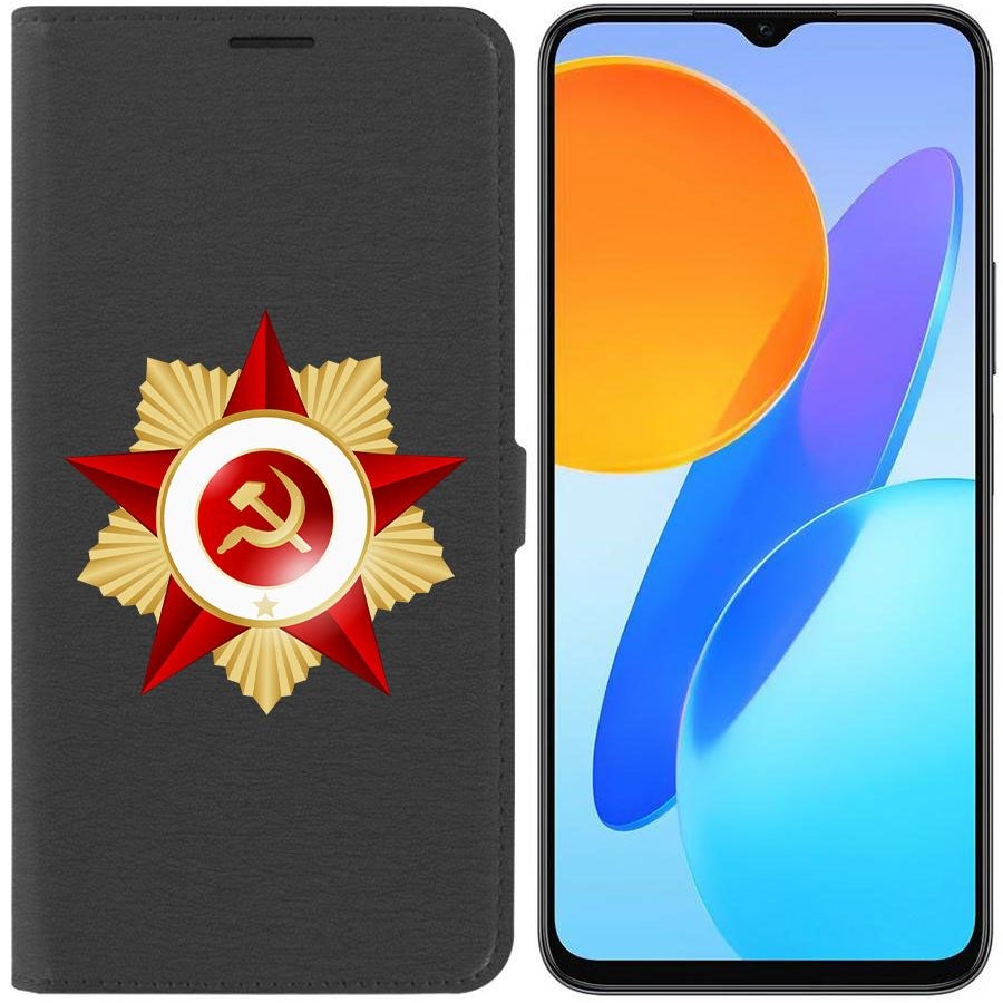

Чехол-книжка Eco Book для Honor X8 5G Красная Звезда, Черный
