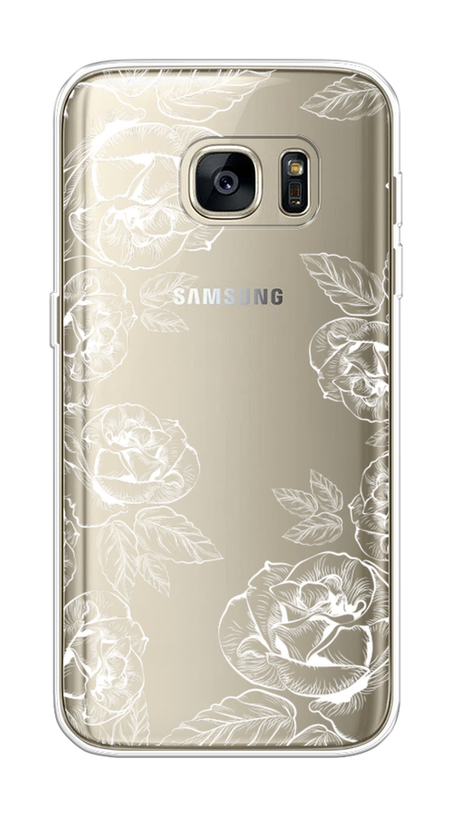 

Чехол на Samsung Galaxy S7 "Розы графика", Черный;серый, 24550-2