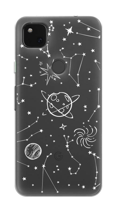 

Чехол на Google Pixel 4A "Планеты в космосе", Белый, 270650-2