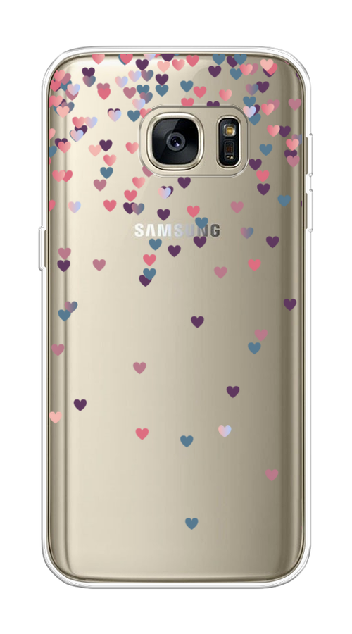 

Чехол на Samsung Galaxy S7 "Посыпка сердечки", Розовый;фиолетовый, 24550-3