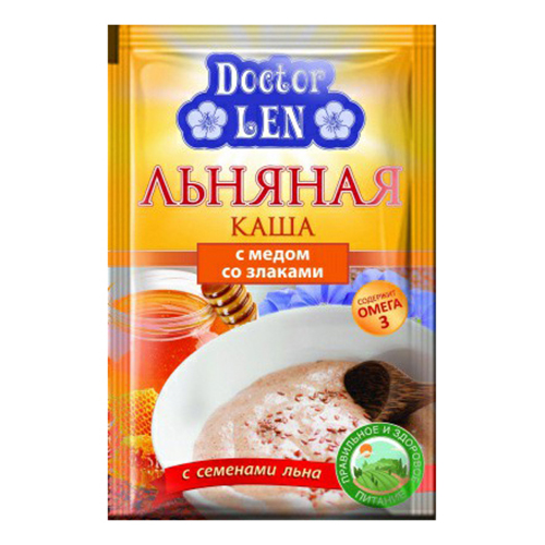 фото Каша doctor len льняная с медом и злаками 35 г