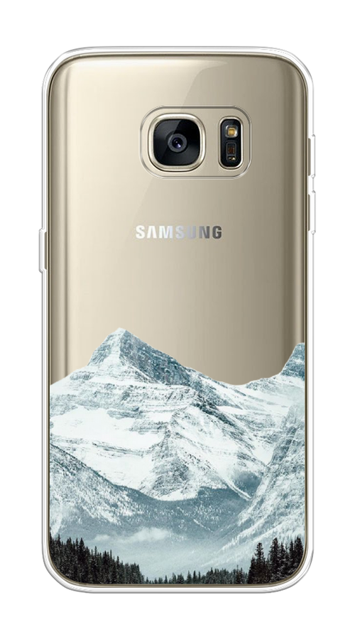 

Чехол на Samsung Galaxy S7 "Горы арт 1", Белый;зеленый, 24550-2